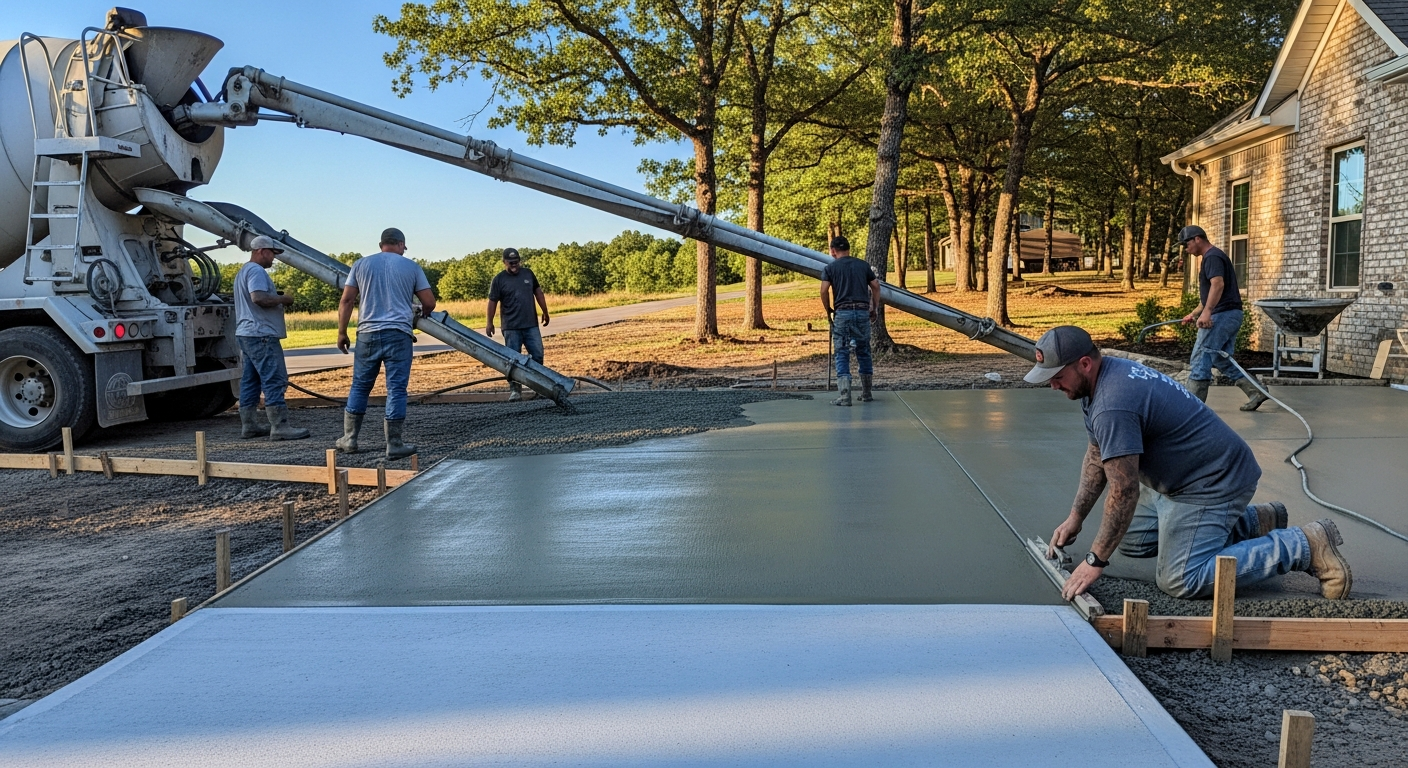 Concrete driveways and sidewalks construction in Arkansas