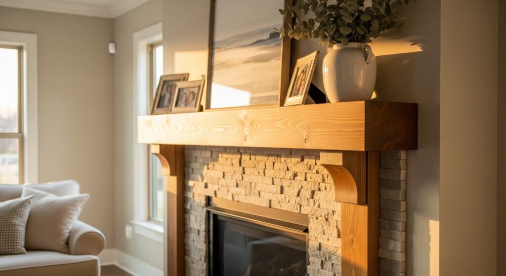 fireplace mantel remodel ideas Arkansas living room