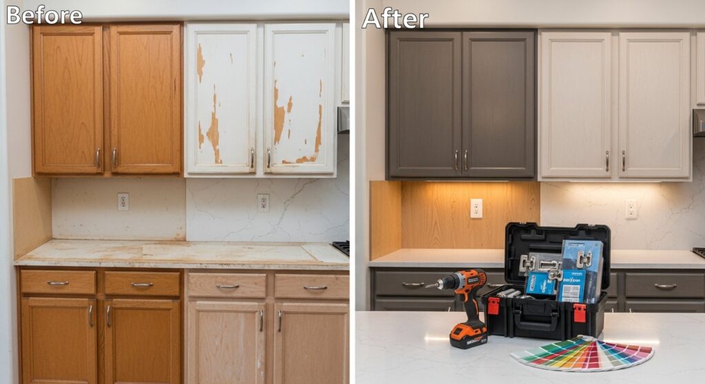 kitchen cabinet refacing vs replacement Arkansas cost