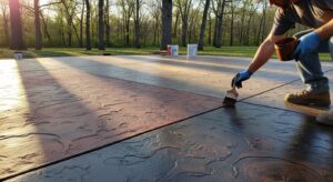 decorative concrete acid stain Arkansas patio