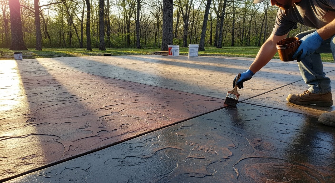 decorative concrete acid stain Arkansas patio