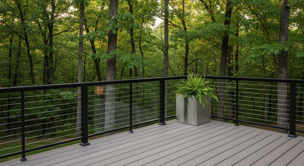 modern deck railing design trends Arkansas