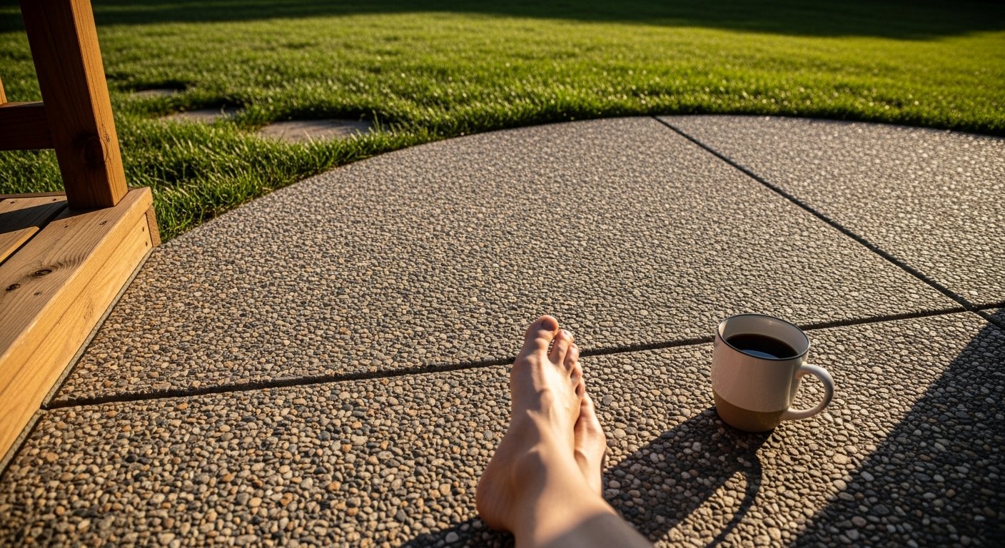 exposed aggregate concrete patios Arkansas homes