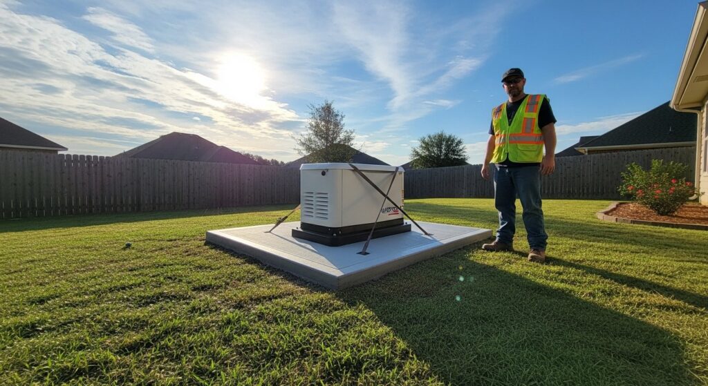 concrete pad for outdoor generator installation Arkansas