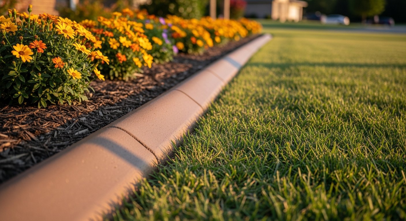 decorative concrete borders edging Arkansas landscaping