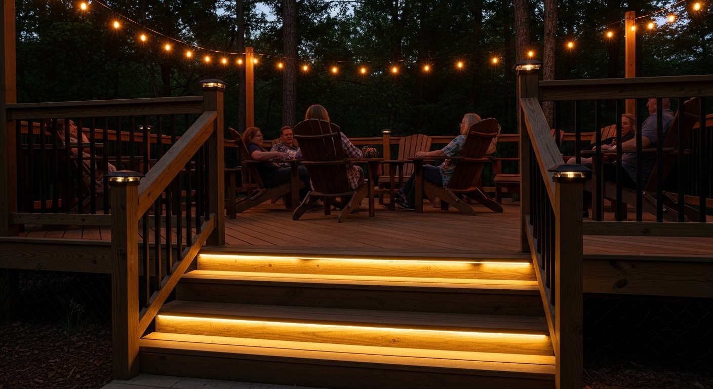 deck lighting ideas ambiance safety Batesville outdoor