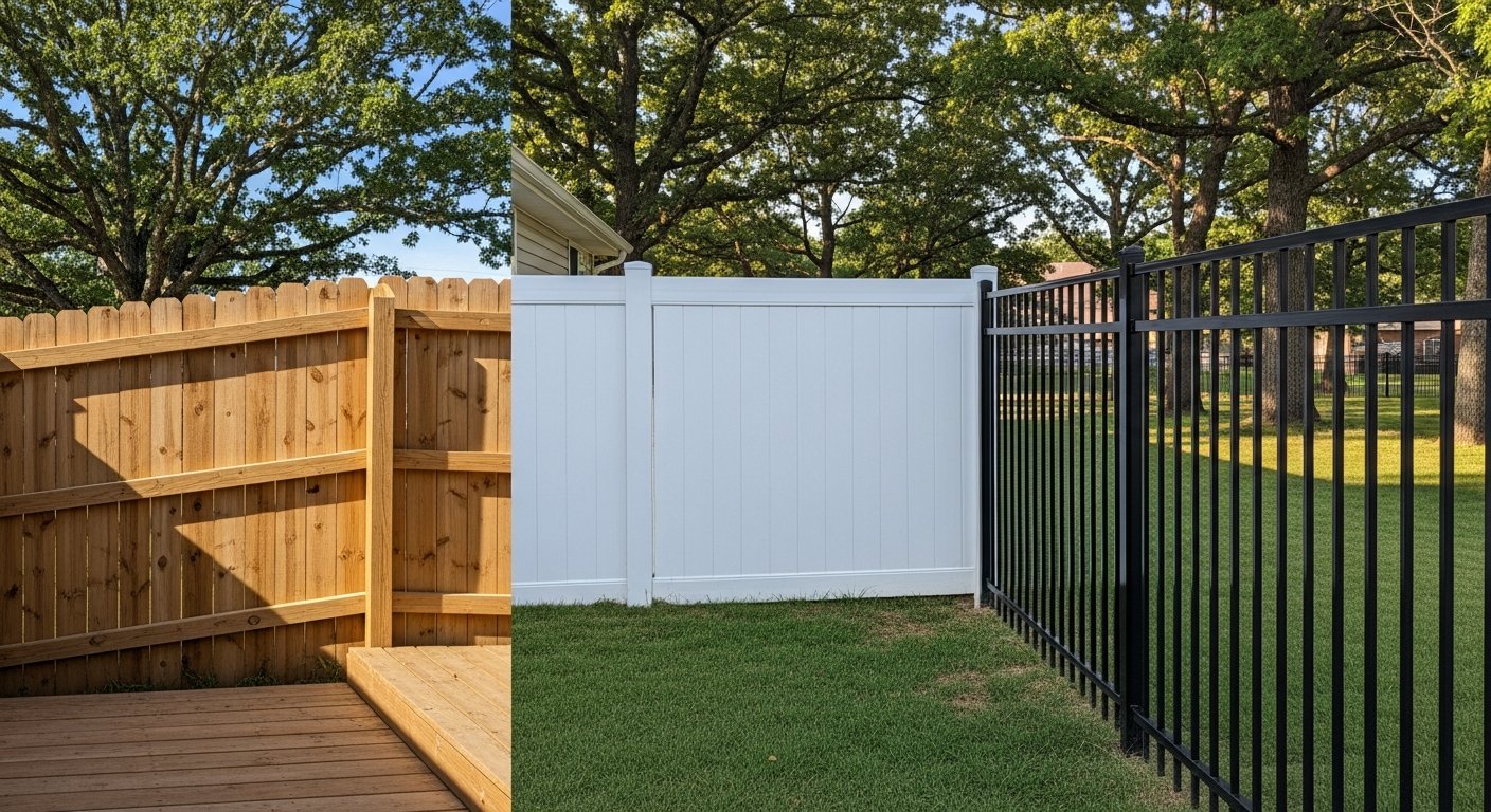 fence material comparison wood vinyl aluminum Batesville
