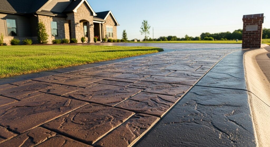 decorative concrete driveway walkway Batesville Arkansas