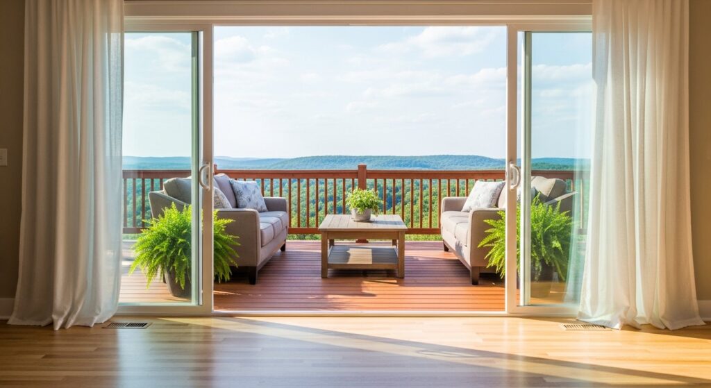 indoor outdoor living room transition Batesville Arkansas